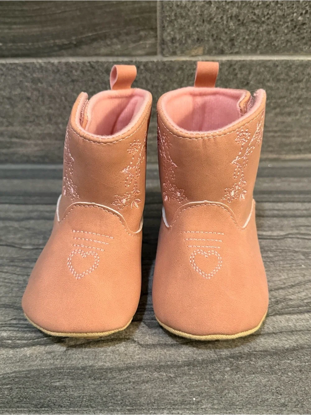 Baby cowgirl cowboy pink soft boots
